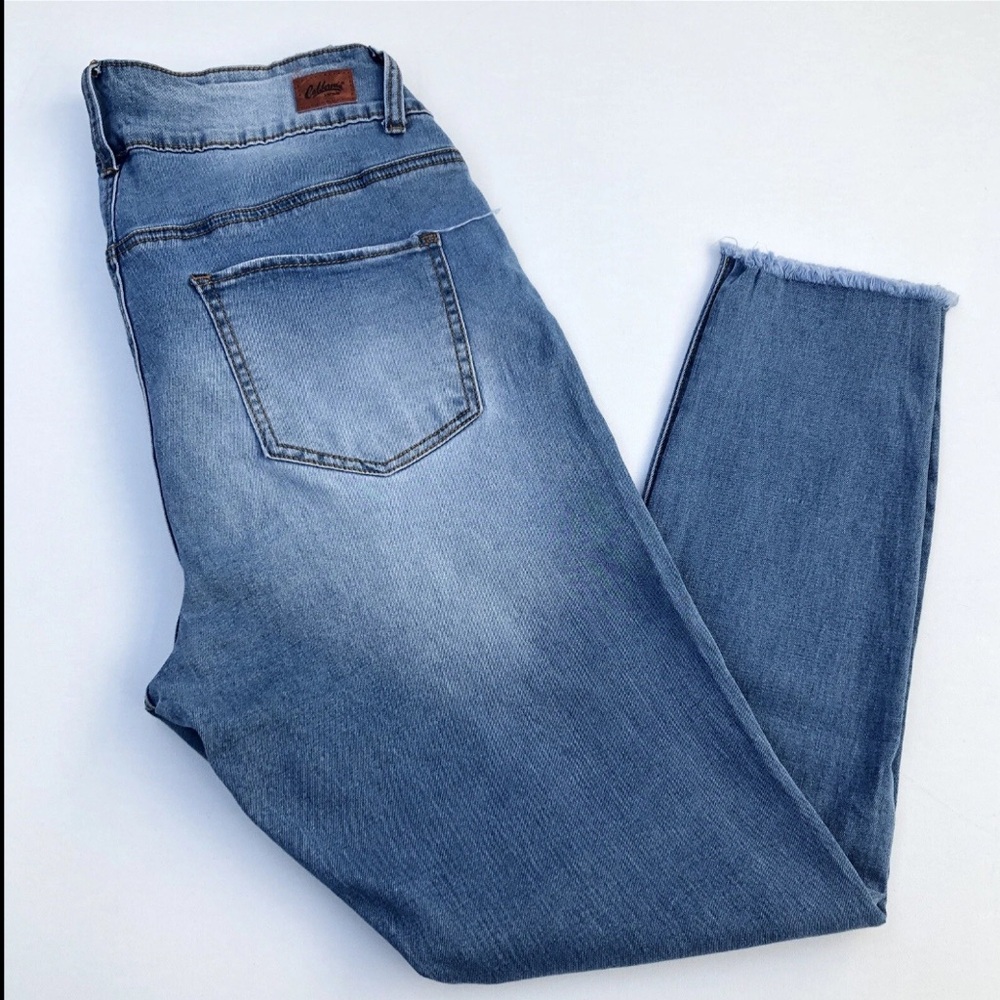 California Vintage Jeans Mid Rise Skinny Stretch Size 16 Raw Hem New